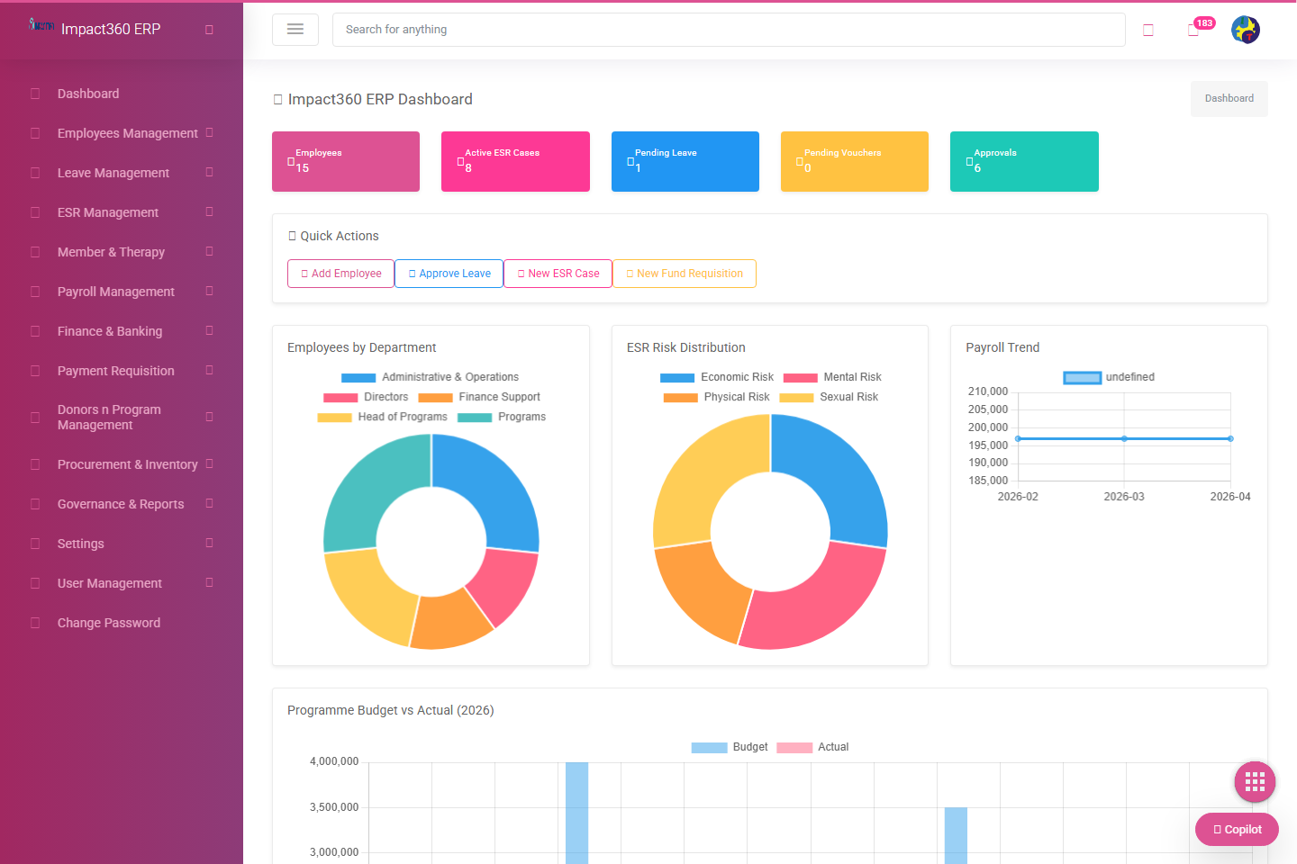 Executive dashboard overview
